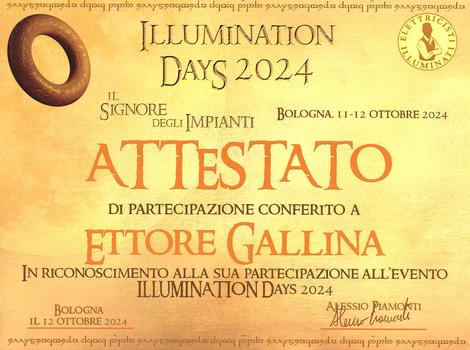 Attestato di partecipazione Illumination Days 2024