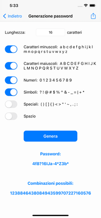 Calcoli Informatici - generazione password